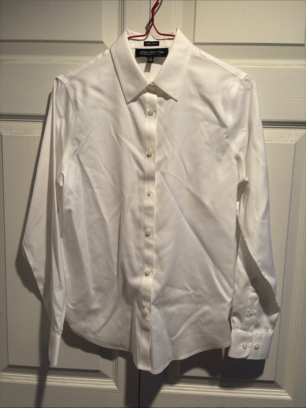 Jones New York White Long-Sleeve Dress Shirt